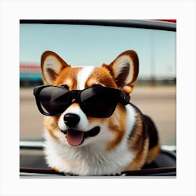 Corgi In Sunglasses 49 Canvas Print