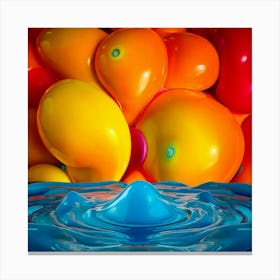 Firefly Red, Yellow, Blue, Orange, 3d, Flowing, Drops, Milk, Turquoise, Glowing, Background, Vibrant (8) Canvas Print