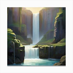 Waterfall In The Forest 3 Canvas Print