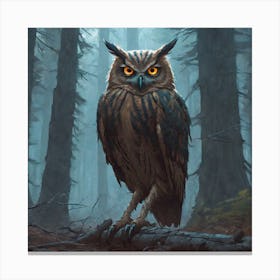 Owl In The Forest 94 Canvas Print
