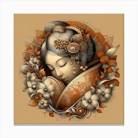 Japan Traditional Geisha Illustration By Ad 42 Canvas Print