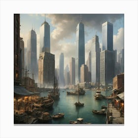 Cityscape art print Canvas Print