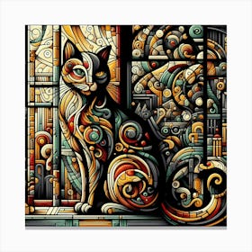 Cat In The Window Canvas Print