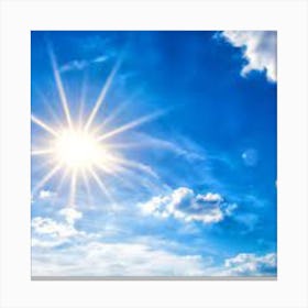 Blue Sky With Sun Canvas Print