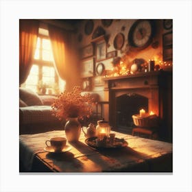 Candlelit Living Room Canvas Print