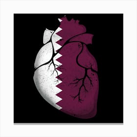 Qatar Heart Flag Canvas Print