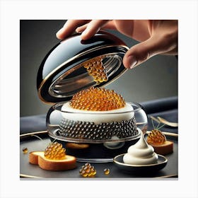 A Close Up Of Black Market Caviar, A Lavish Serv Canvas Print