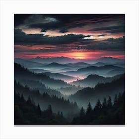 Sunrise In The Mountains 40 Canvas Print