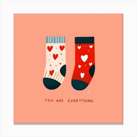 You Are Everything - love & pair of socks illustration Canvas Print