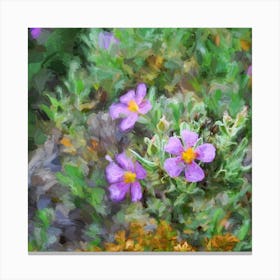 Mountain  Flowers Square Canvas Print
