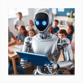 Robot In A Classroom Canvas Print