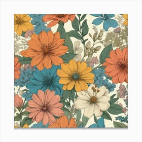 Floral Seamless Pattern 1 Canvas Print