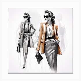 A Sophisticated And Stylish Fashion Illustration 6 Canvas Print
