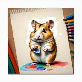 Hamster Painting 5 Canvas Print