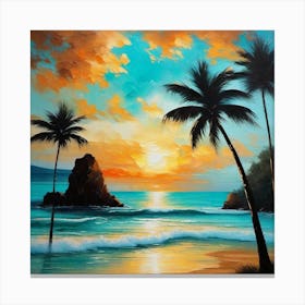 Sunset At The Beach 760 Canvas Print