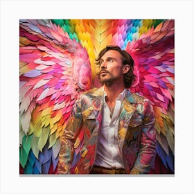 Man With The Rainbow Wings Canvas Print