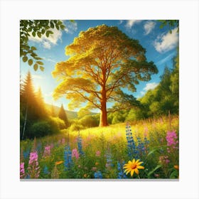 Tree In The Meadow 1 Canvas Print