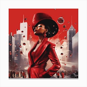 Woman In Red 11 Canvas Print