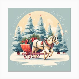 Christmas Horse And Carriage Canvas Print