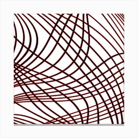Abstract Red Wavy Lines 1 Canvas Print