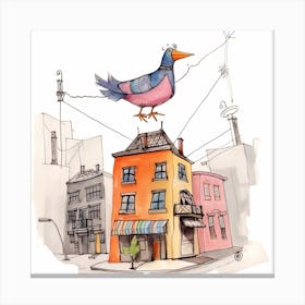 Bird On A Wire Canvas Print