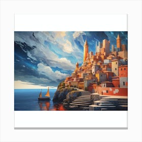 City By The Sea Canvas Print