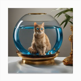 Cat In A Fish Bowl 2 Canvas Print