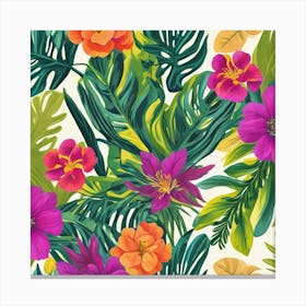 Seamless Tropical Pattern Canvas Print