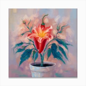 Red Pepper In A Pot Canvas Print