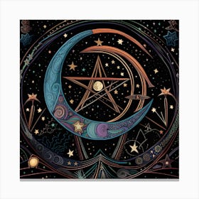 Retro pentagram Canvas Print