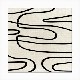 Abstract Black And White Lines Canvas Print