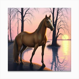 Horse By The Water 7 Canvas Print