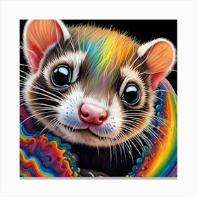 Rainbow Ferret 1 Canvas Print