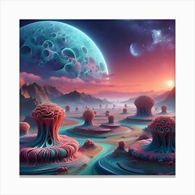 A Surreal Alien Landscape On Another Planet 2 Canvas Print