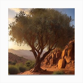 Olive Tree In The Desert Canvas Print