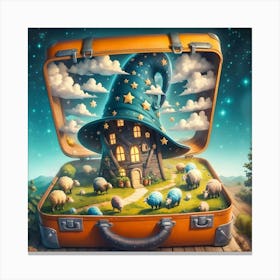 House In A Suitcase Canvas Print