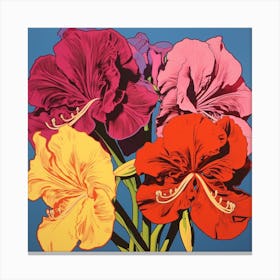 Amaryllis 1 Pop Art Illustration Square Canvas Print