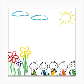 Children In The Garden Canvas Print