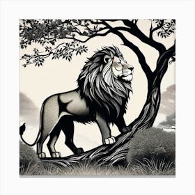 Lion In The Tree 1 Canvas Print