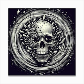 Skull In A Circle Canvas Print