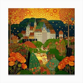 Klimt'S Castle Canvas Print