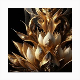 Golden Lotus 5 Canvas Print