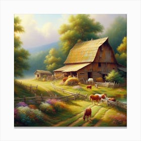 Barn In The Countryside Canvas Print