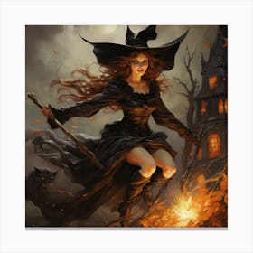 Witch Flying 1 Canvas Print