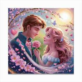 Young lovers Canvas Print