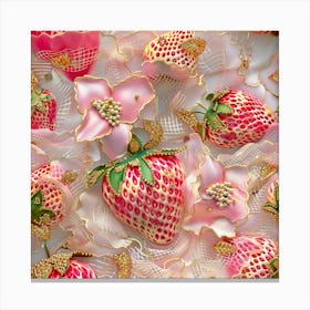 Pink Strawberries Canvas Print