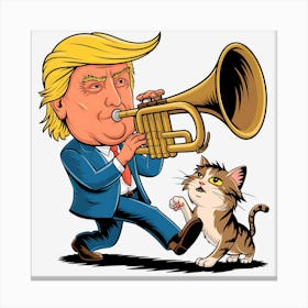 Trump victory defeating cat woman Canvas Print