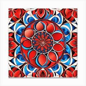 Red And Blue Mandala Canvas Print