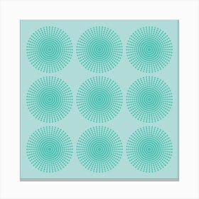 ARIES MANDALA Calming Boho Meditation Abstract Geometric in Turquoise on Aqua Canvas Print