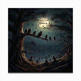 Owls In The Forest Canvas Print